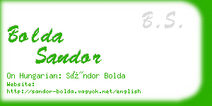bolda sandor business card